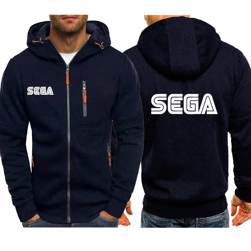 Новинка 2024 Повседневная рубашка Sega на молнии с капюшоном и несколькими карманами