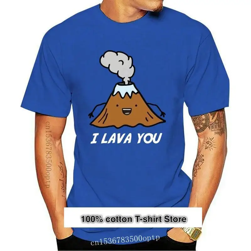Camiseta de moda para hombre camisa i lava you red 100% algodón personality verano