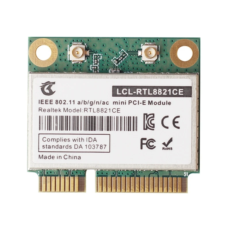 Фото RTL8821CE 802.11AC для Bluetooth 4.2, 433 Мбит/с, 2,4 ГГц/5 ГГц, двухдиапазонная Wi-Fi-карта Mini PCIe RTL8821, поддержка ноутбуков/ПК №2