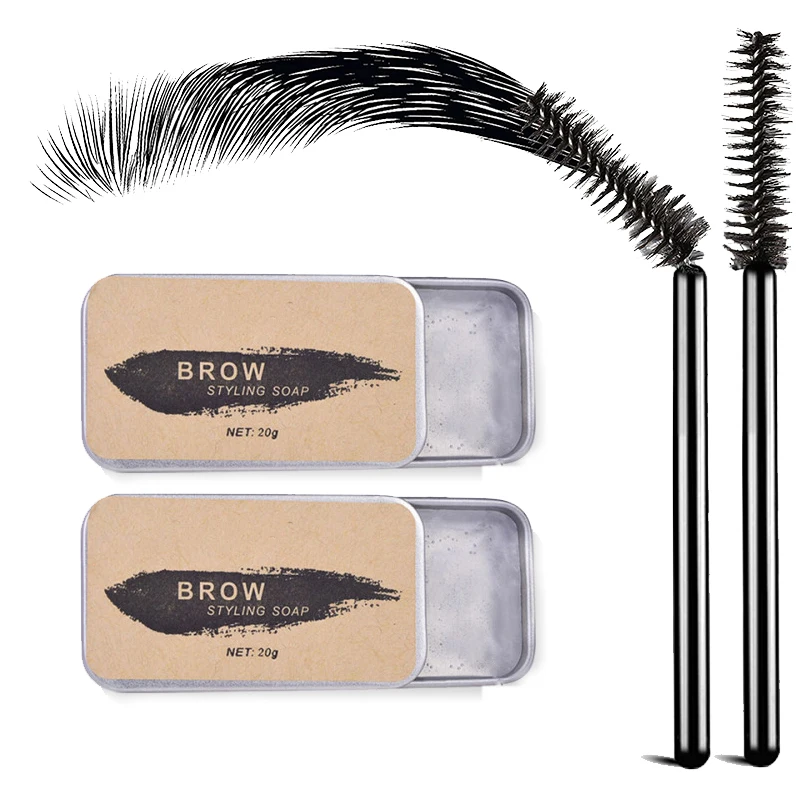 

Mascara Quente Waterproof Free Shipping Eyebrow Styling Soap Natural Black Eyebrow Wax Soap brows Waterproof and Not Dizzy