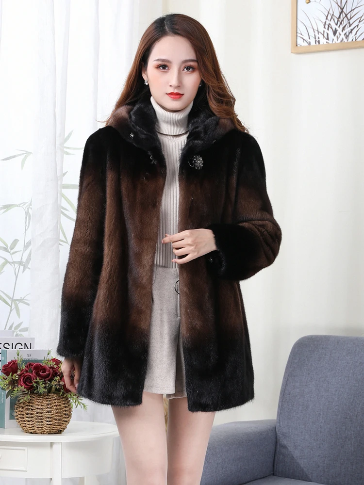 Women real mink coats female mink fur coat genuine long fur coat ladies winter clothes oversize 6xl 5xl 7xl Imitation fur coats