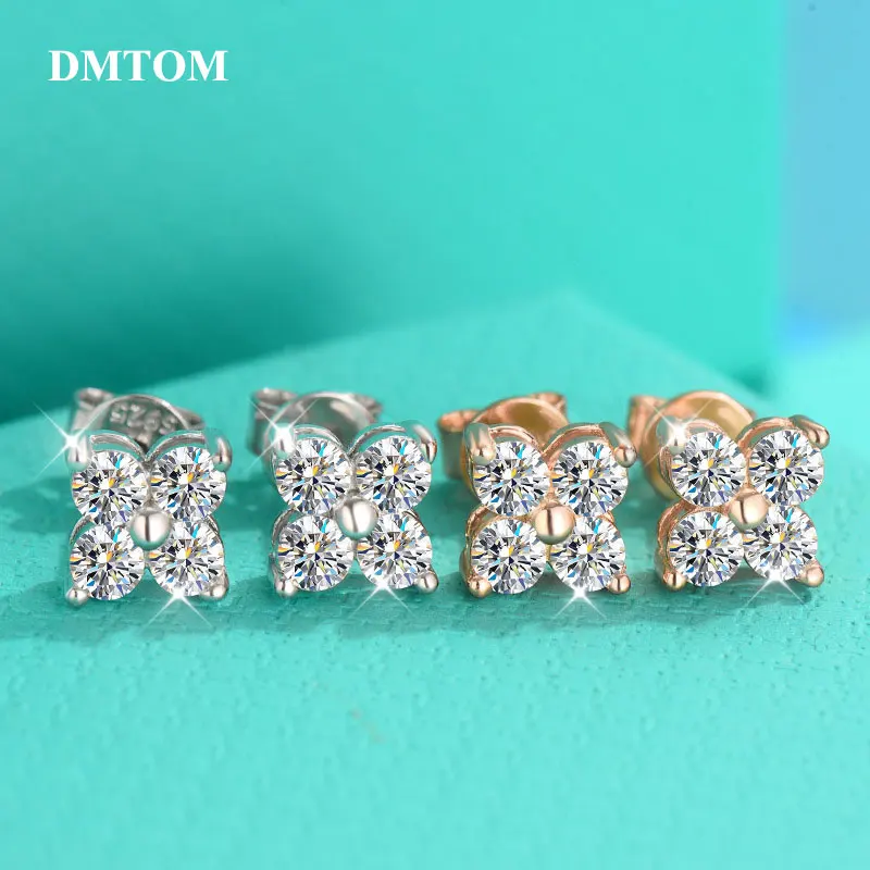 

100% S925 Sterling Silver Moissanite Stud Earrings Hoop D Drop Diamond Earring for Women Wedding Party Fine Jewelry Wholesale