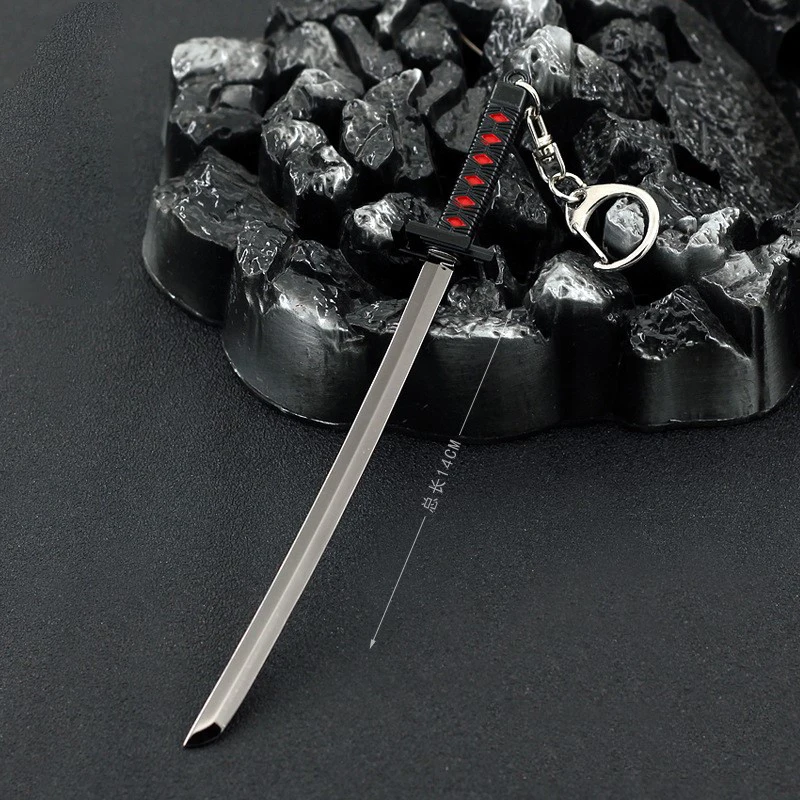 

BLEACH Weapon Kurosaki Ichigo Weapon Katana Sword Royal Japanese Katana Swords Real Steel Anime Weapons Keychain Toys Boy Gifts