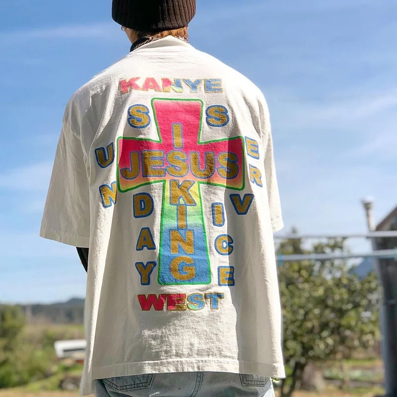 

Футболка Kanye West Мужская/женская оверсайз в стиле хип-хоп