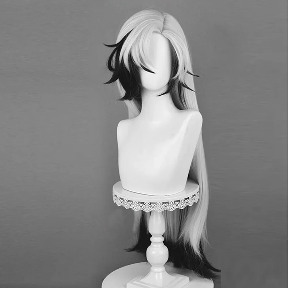 Парик Honkai Star Rail Boothill синтетический длинный прямой парик с омбре серый белый