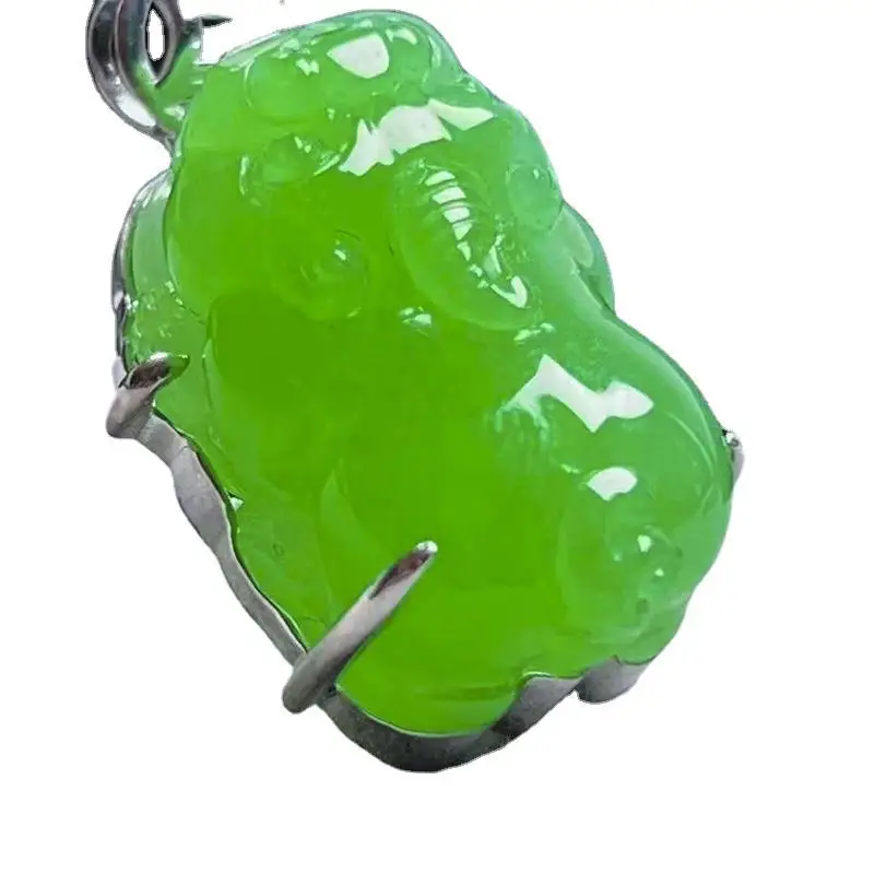 Натуральный Изумрудный кулон A18k из Мьянмы ледяной нефритовый каплевидный нефрит