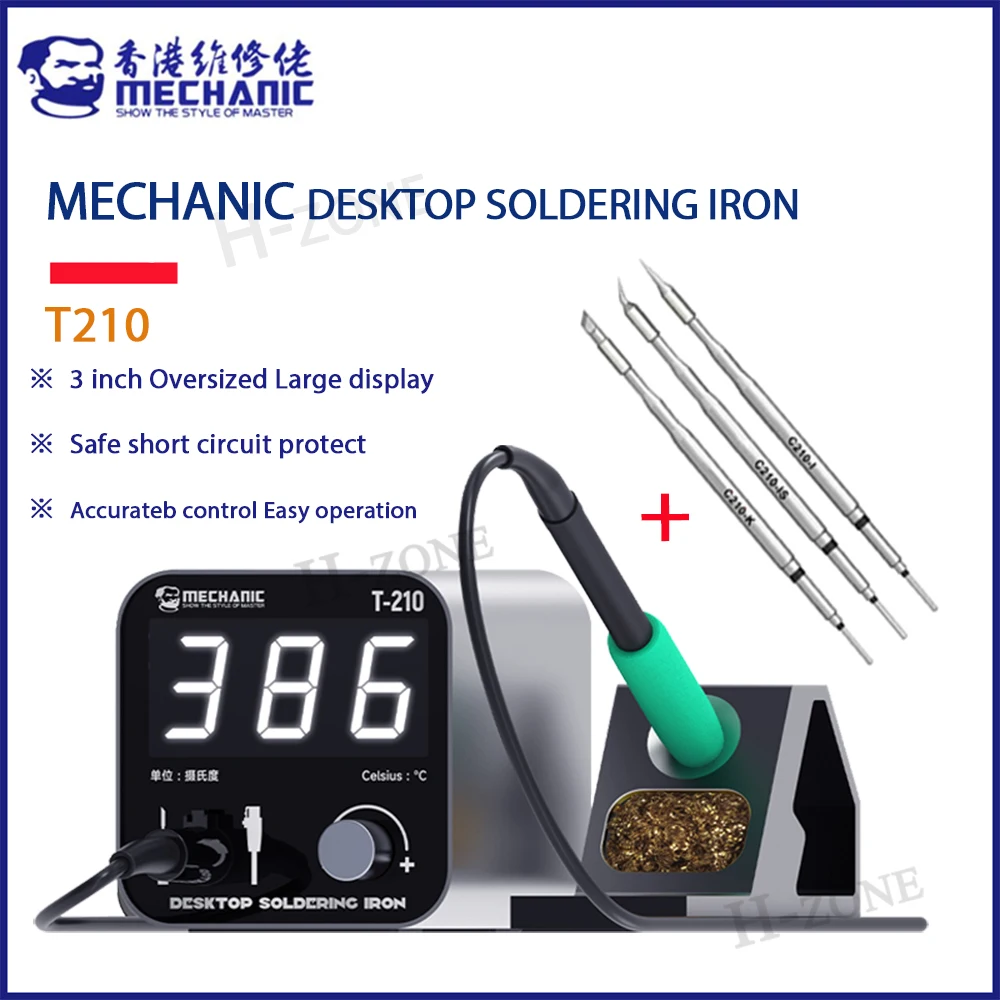 

Механический Настольный паяльник, умный нагревательный элемент C210, защита от короткого замыкания, сварочная станция, большой дисплей