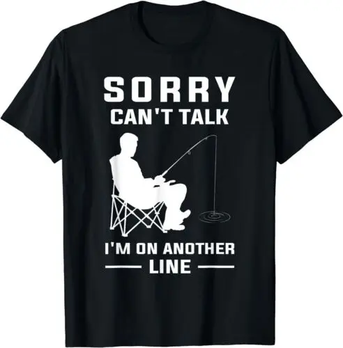 Забавная футболка для рыбалки извините не могу говорить я на другой линии