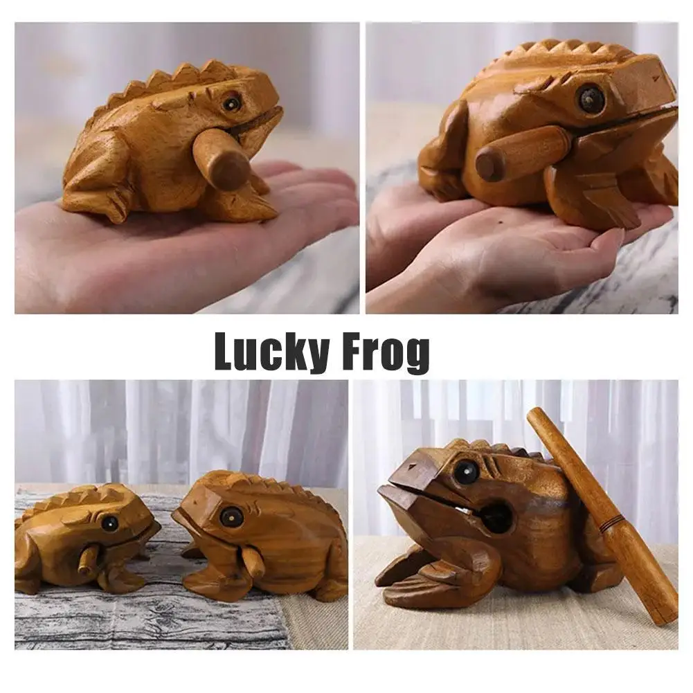 

Wooden Lucky Frog Toy Animal Money Frog Clackers Kids Musical Instrument Percussion Toy Gift Children Toys Gift