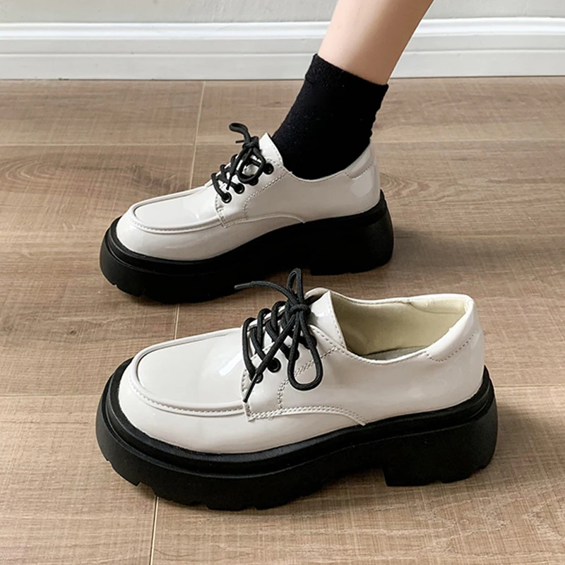 

Туфли женские универсальные в британском стиле, классические туфли-оксфорды на платформе, криперы в стиле ретро, лето 2022