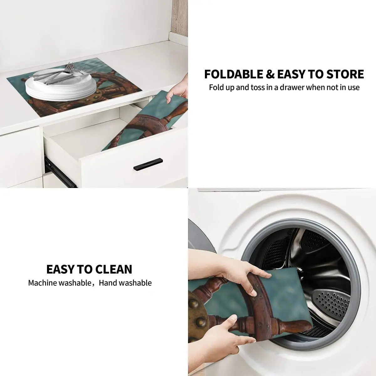 Коврик для сушки кухонных блюд впитывающий сушильный коврик 16 х18 дюймов моющийся