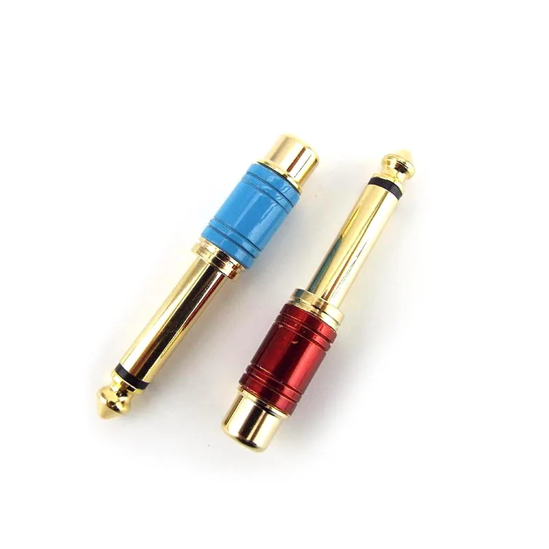 

6.5mm Jack Male Mono Plug to RCA Female Converter Audio Adapter Gold Plated Connector Audio 6.35mm Socket 1/4" Sound Mixer D4