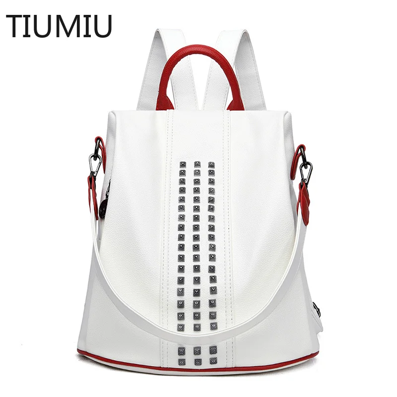 

2022 Women Leather Backpack Female Student School Bag Travel School Bag Ladies Sac Backpack High Quality Female Casual Backpack