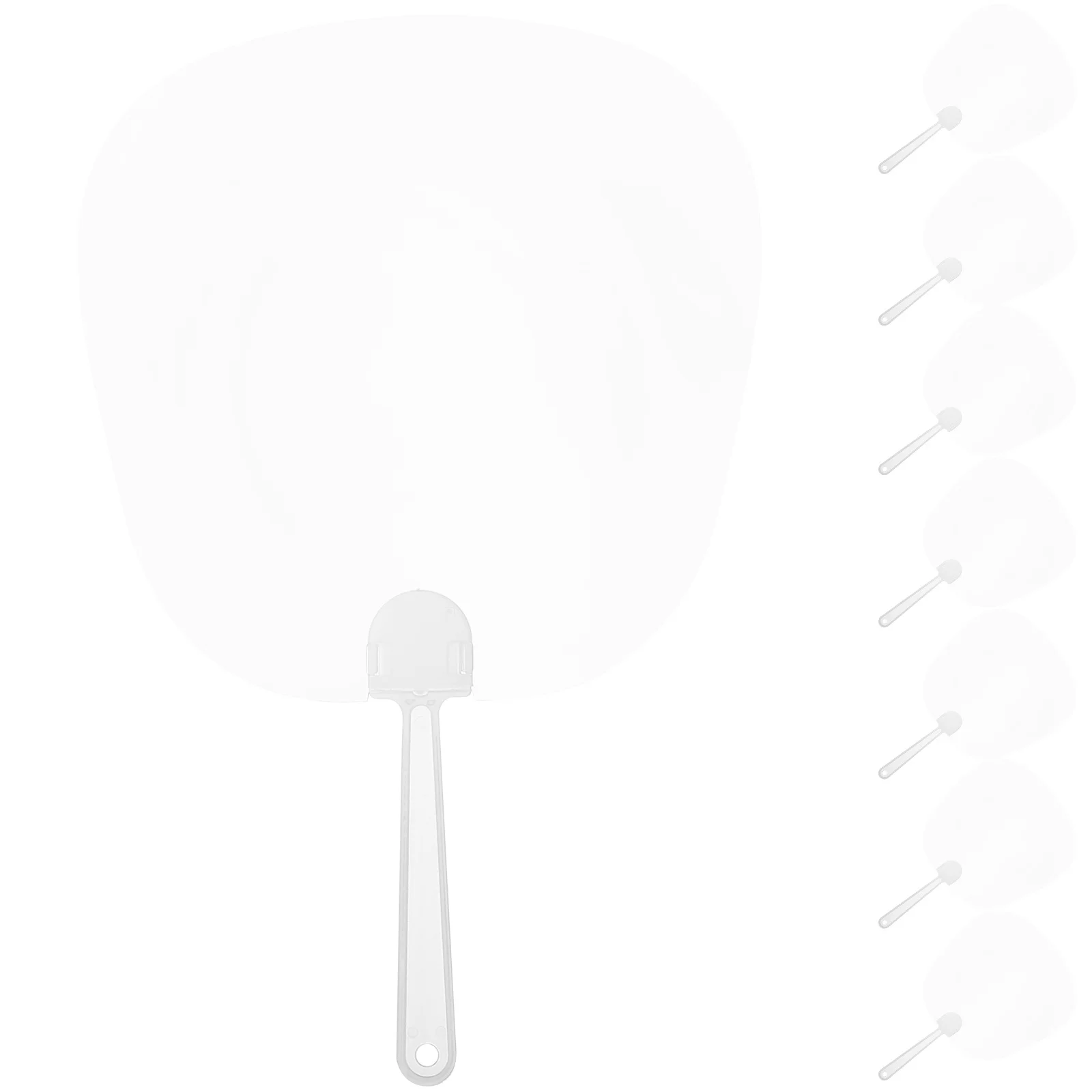 

8 Pcs Hand Fans Blank Painting Clear DIY Graffiti Party Performance Pvc Plastic Child