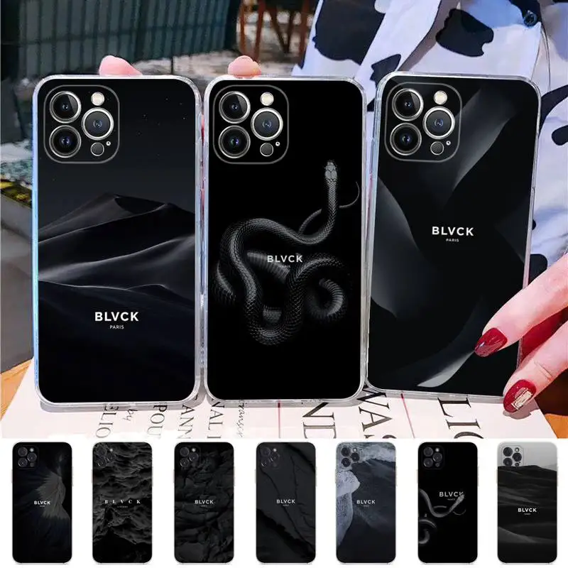 

Black Blvck Flower Phone Case Silicone Soft for iphone 14 13 12 11 Pro Mini XS MAX 8 7 6 Plus X XS XR funda