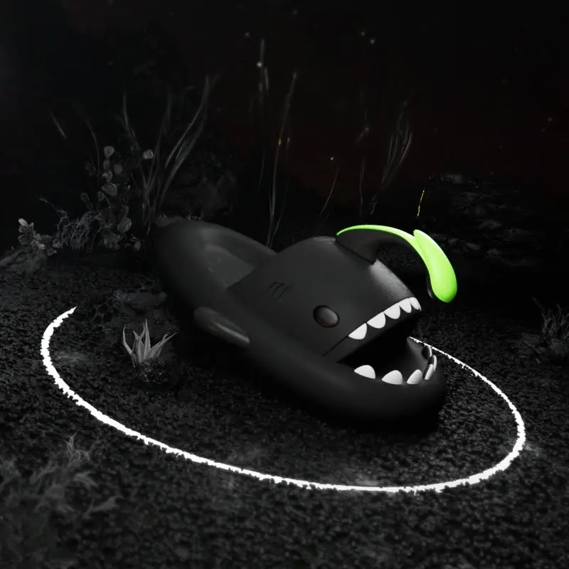 Cartoon Shark Platform Slippers For Women Man Lantern Fish Batrhoom Pool Slides EVA Quality Summer Sandals Couples Beach Shoes