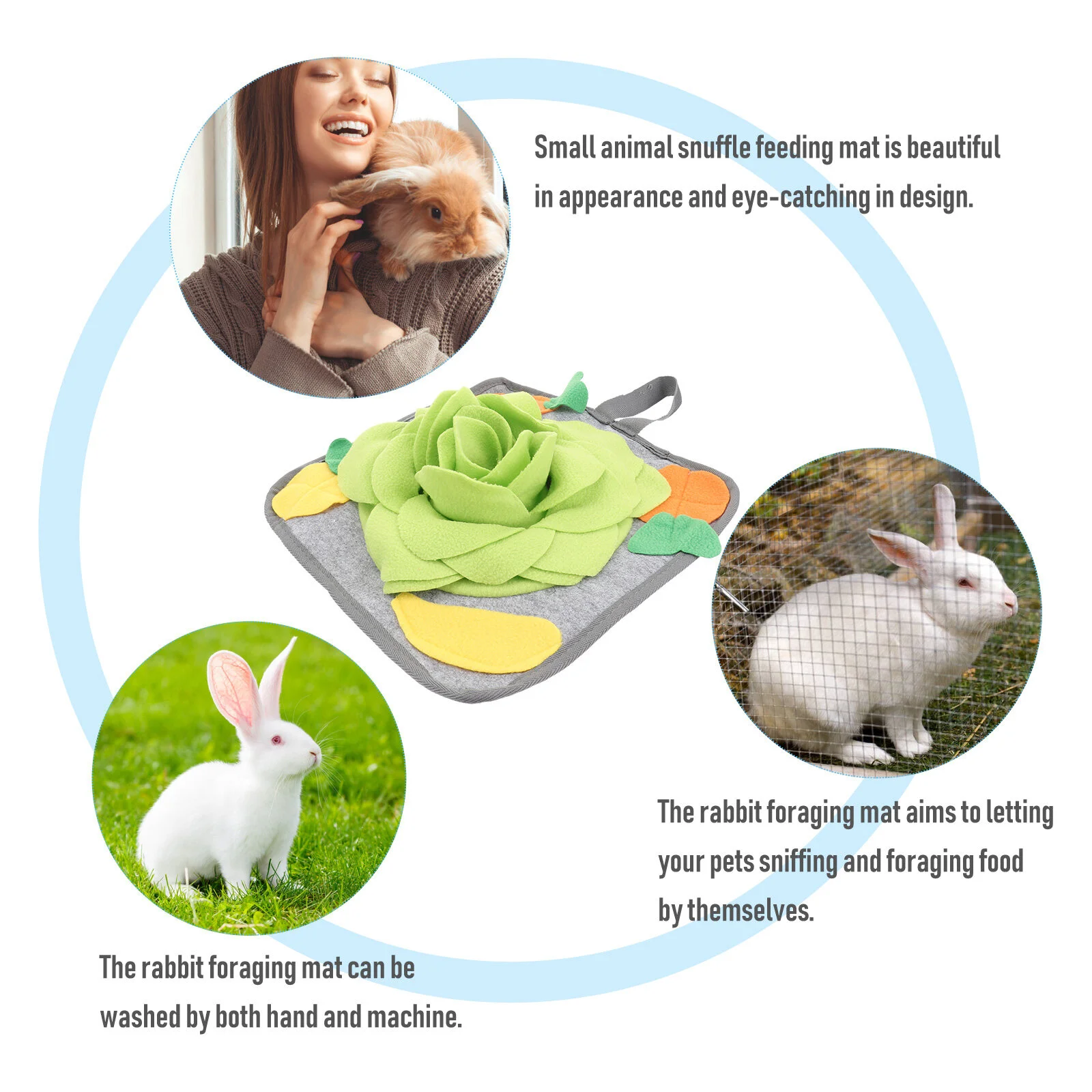 

Mat Dog Rabbit Snuffle Toys Pet Foraging Bulk Dog Treats Pad Training Toy Bunny Feeding Large Puzzle Sniffing Rabbits Food