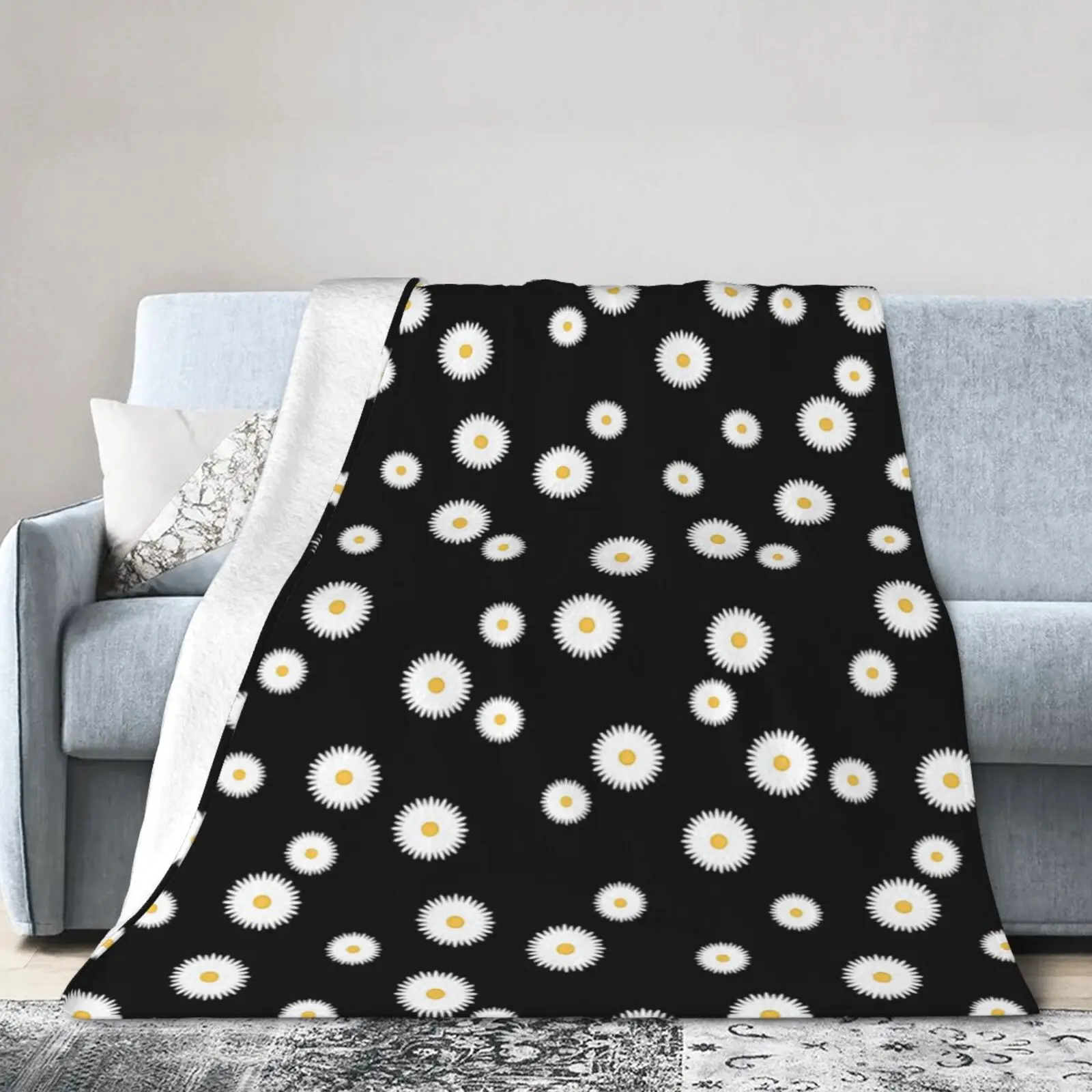 

Black Daisy Home Durable Flannel Blanket Sofa Warm And Soft Living Room Set Office Outdoor Travel 60*80 Inch
