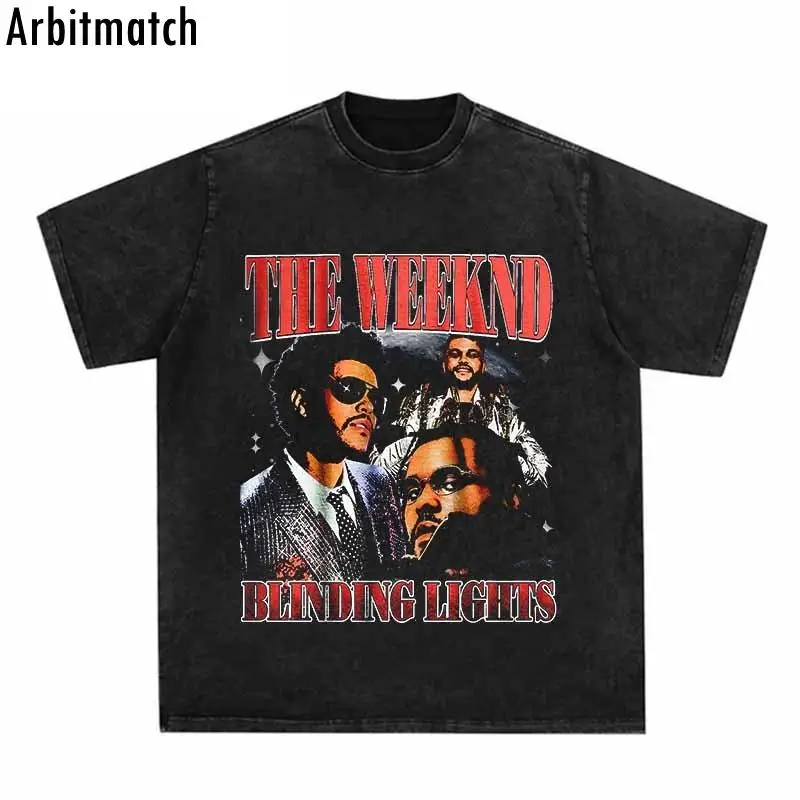 

Summer Harajuku High Street Vintage 2023 New T Shirt Streetwear Men Hip Hop Portrait Print T-Shirts Cotton Tee Male Loose Tops