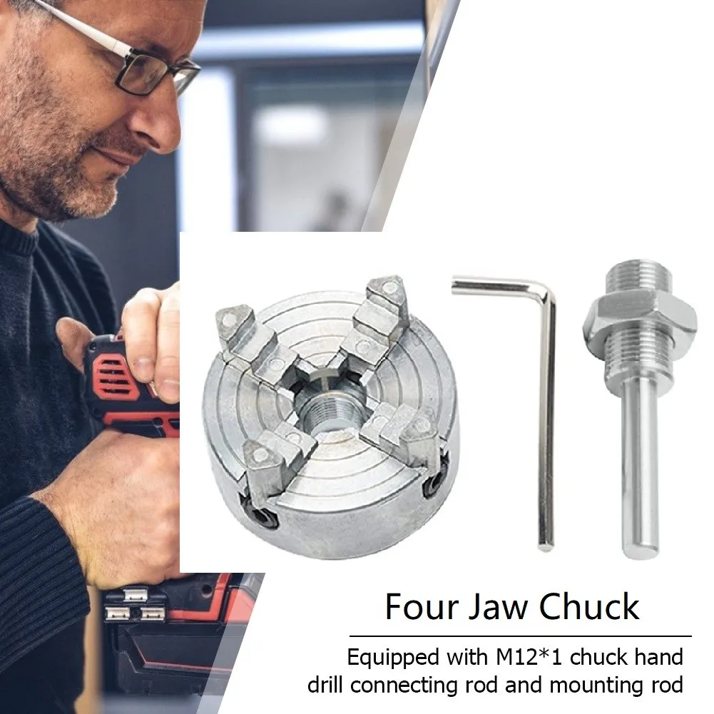 

Metal 4 Jaws Manual Lathe Chuck Clamp HCS Self-Centering Mini Drill Chuck Anti-rust Power Tools Workshop Equipment