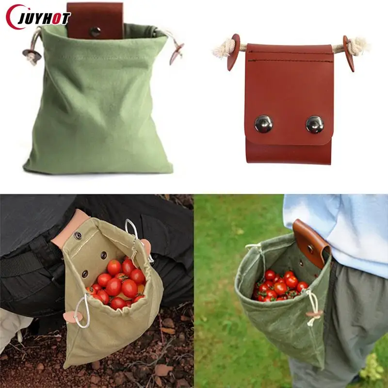 

1Pc Portable Outdoor Foraging Bag Fruit Picking Pouch Collapsible Berry Bags Storage Leather Camping Hiking Apples Berry Puch