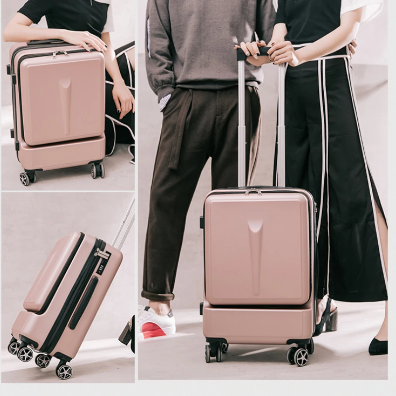 MiFuny Rolling Luggage Carry on Luggage with Wheels Double Opening Front Rear Trolley Business Travel Password Boarding Suitcase