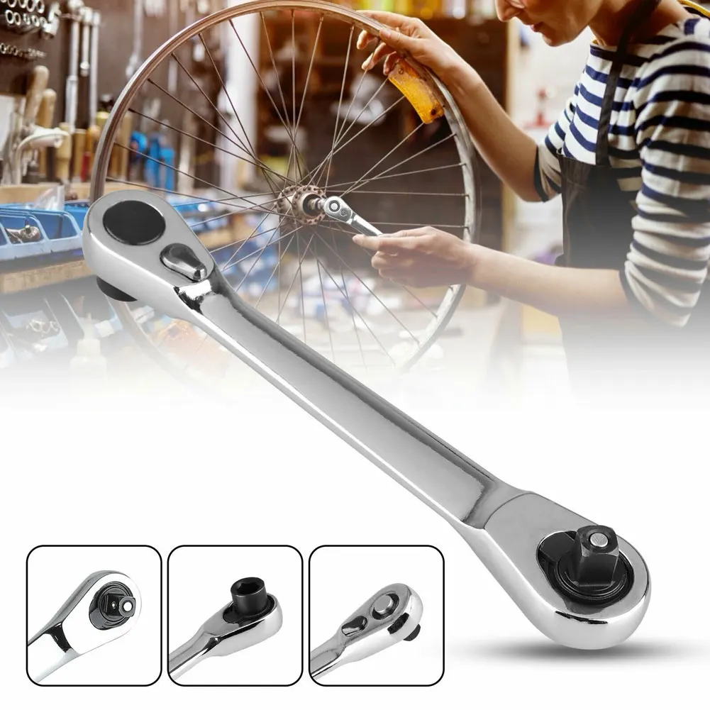 

2022 1/4 Inch Double Head Ratchet Wrench Air Conditioning Refrigeration Valve Mini Rapid Adjustable Wrench Professional Tool