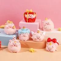 happy pig blind box doll kawaii room decor cute desktop decorations girl gifts holiday gifts mystery box fairy home decoration