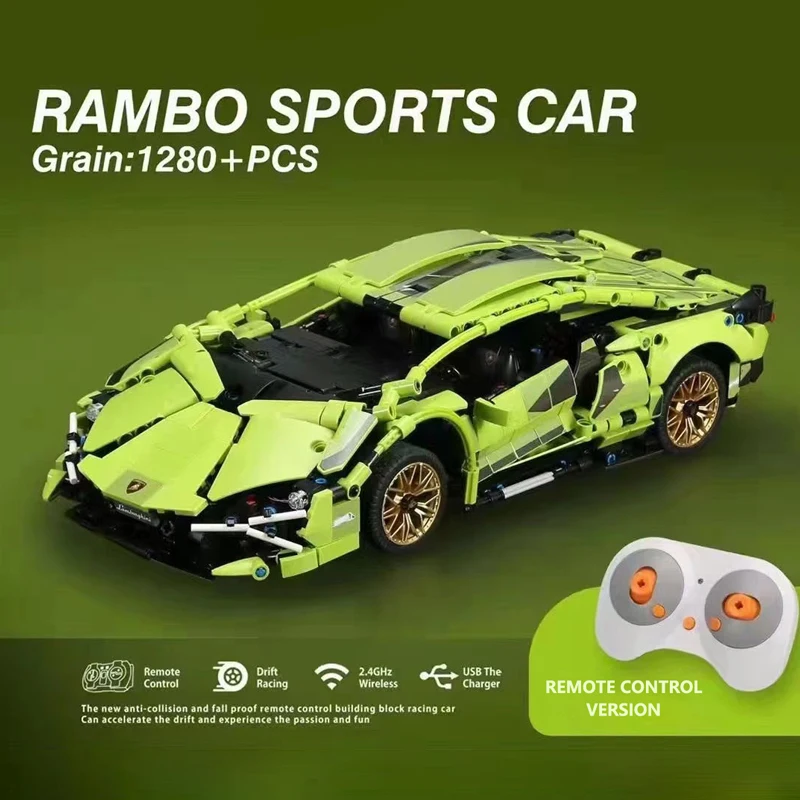 

Technical APP Remote Control LD0754 Building Blocks Bricks Super Sports Car Sets Toys For Children Kids Gift Assembling Models
