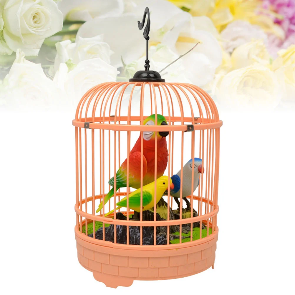 

Hanging Bird Cage Kids Singing Chirping Bird Realistic Sounds Movements Bird Figure Caged Bird ( ) Toy birds for children