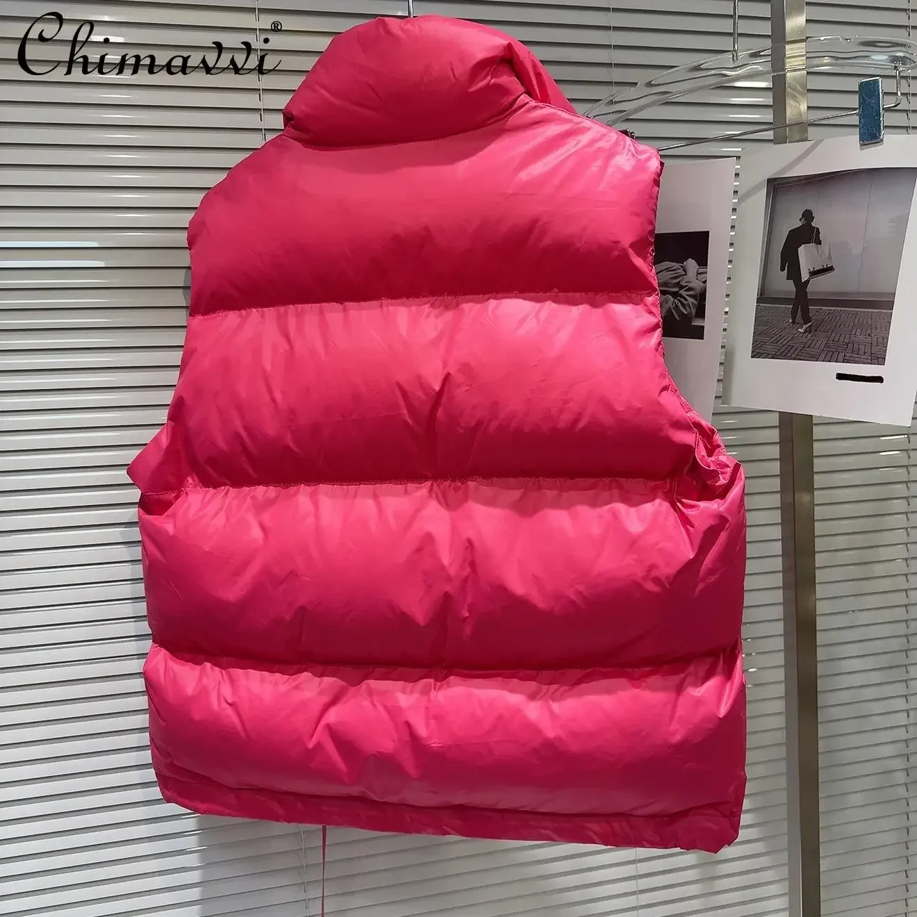 Новый зимний пуховый жилет с тяжелыми жемчужными бусинами толстовки капюшоном