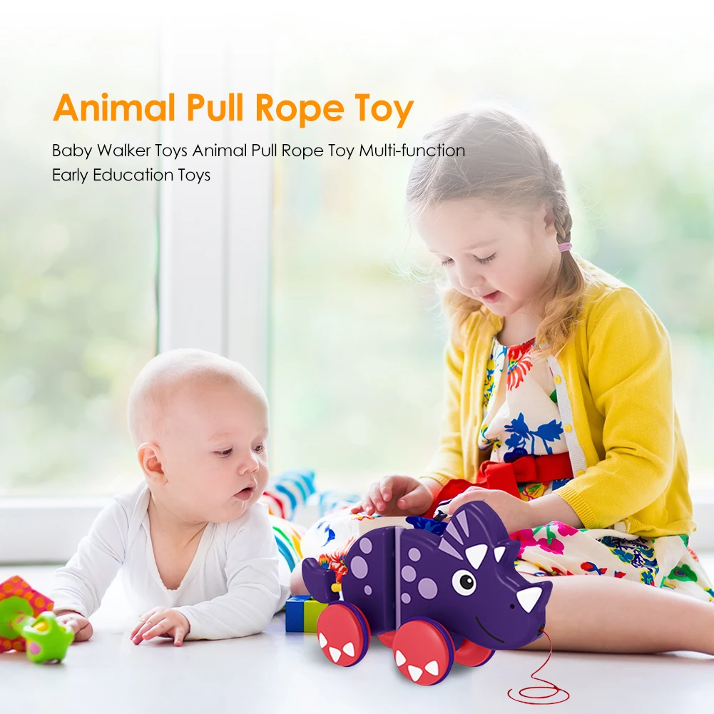 

Креативные Игрушки для малышей раннее образование животное тянущаяся веревка Тяговая машина подарок для ребенка Тяговая веревка игрушка Т...
