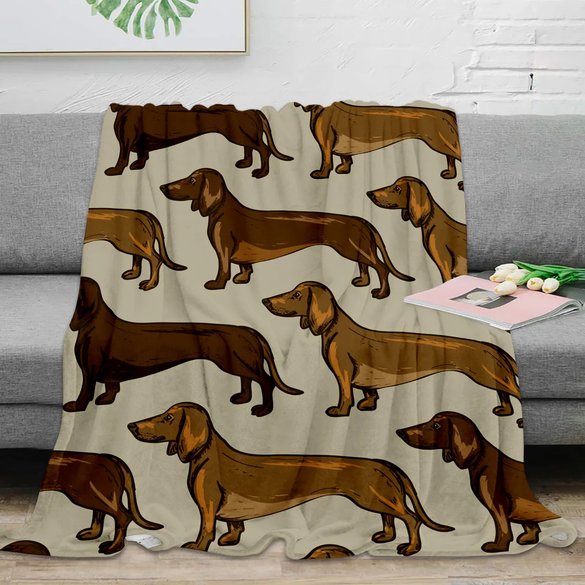 

Милое одеяло для домашних животных с таксой, теплое фланелевое одеяло из микрофибры, декоративное одеяло для спальни, кровати