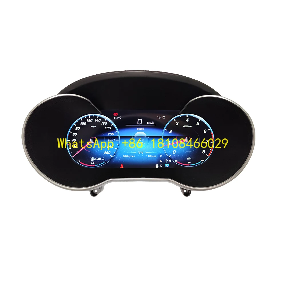 Фото 12,3-дюймовая ЖК-дисплей для Mercedes-Benz GLC X253 2016-2019, Plug and Play, ЖК-одометр, автозапчасти, виртуальная цифровая кластерная кабина №1