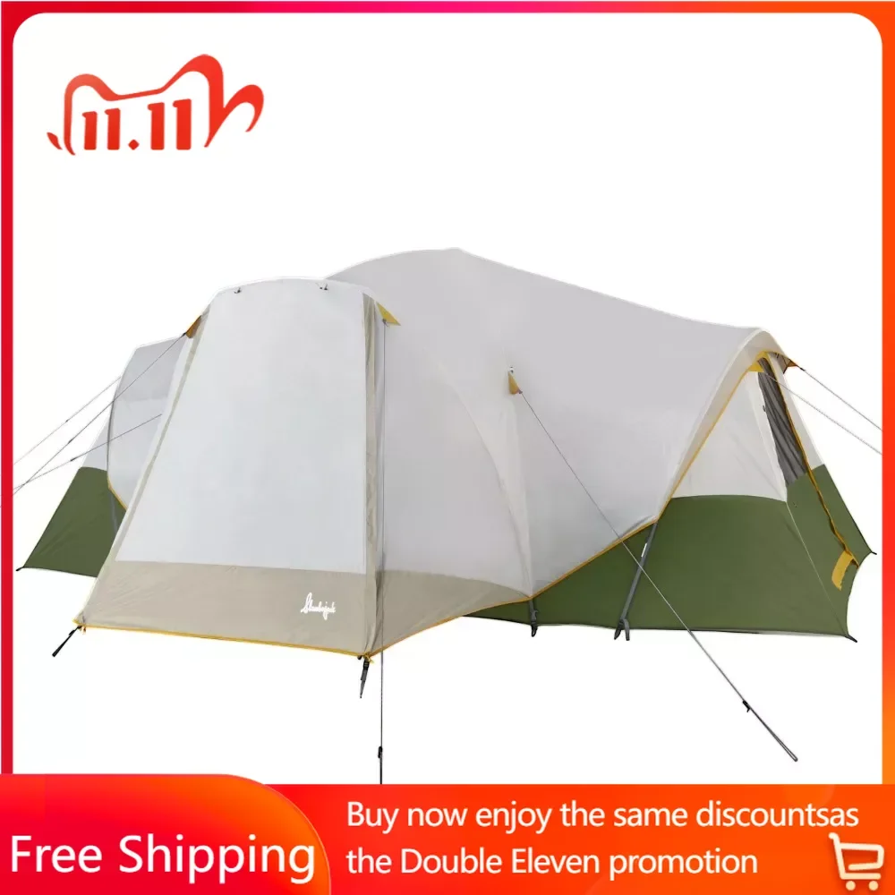 

Гибридная купольная палатка на 10 человек, 3 комнаты, белого/зеленого цвета, с полным наполнением, вес 26 фунтов. Палатки для кемпинга на открытом воздухе 6 унций