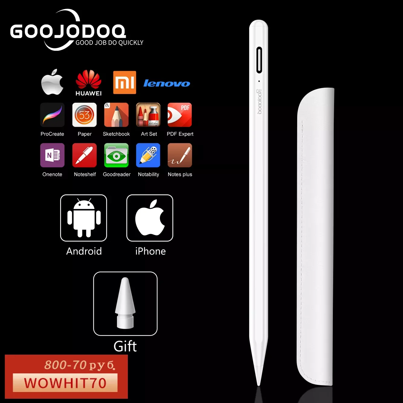 

For iPad Pencil Stylus Pen for Apple Pencil 1 2 Touch Pen for Tablet IOS Android Stylus Pen Pencil for iPad Xiaomi Huawei Phone