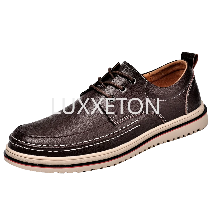 

Men Leather Shoes Casual Luxury Brand Soft Mens Sneakers Breathable Lace Up Moccasins Mens Walking Driving Shoes Men's Non-Leat