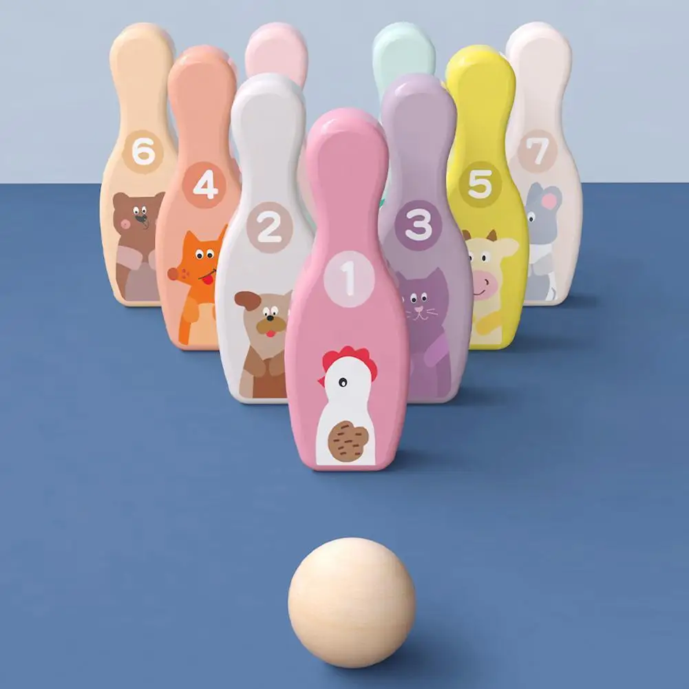 

Digital Animal Colorful Bowling Traditional Game Early Education Hand-eye Coordination Parent-child Interactive Educational Toys