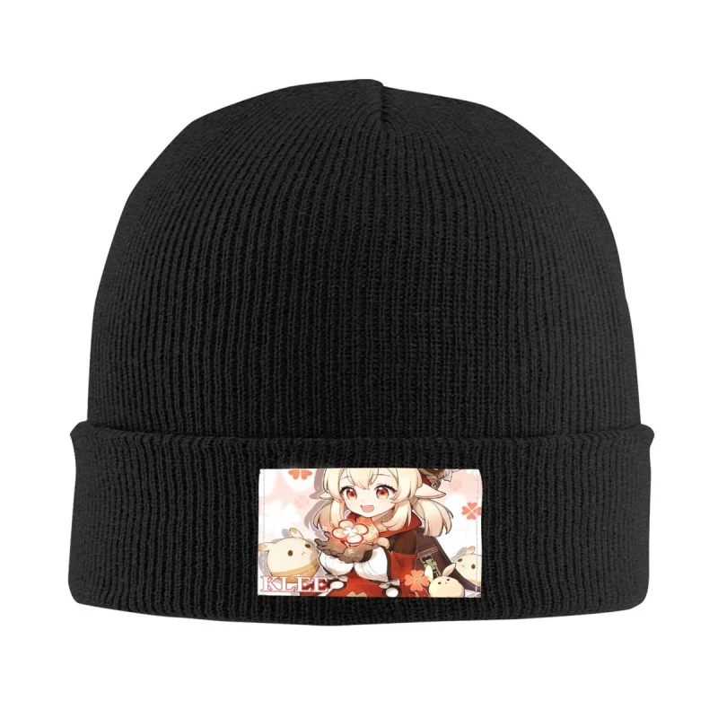 

Ударная шапка Genshin, шапки, крутая вязаная шапка для женщин и мужчин, теплая зимняя шапка Klee на день рождения, шапочки с официальным изображением, облегающие шапки, шапки