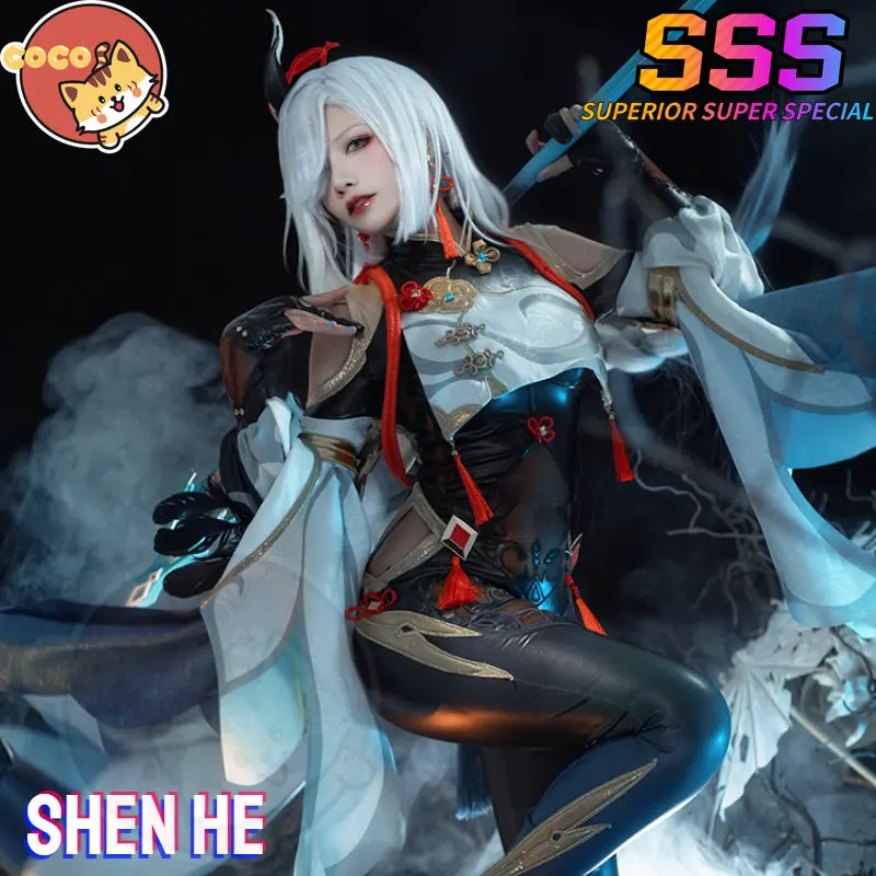 Косплей-костюм из игры CoCos-SSS Genshin Impact Shenhe костюм для косплея с париком девочек -