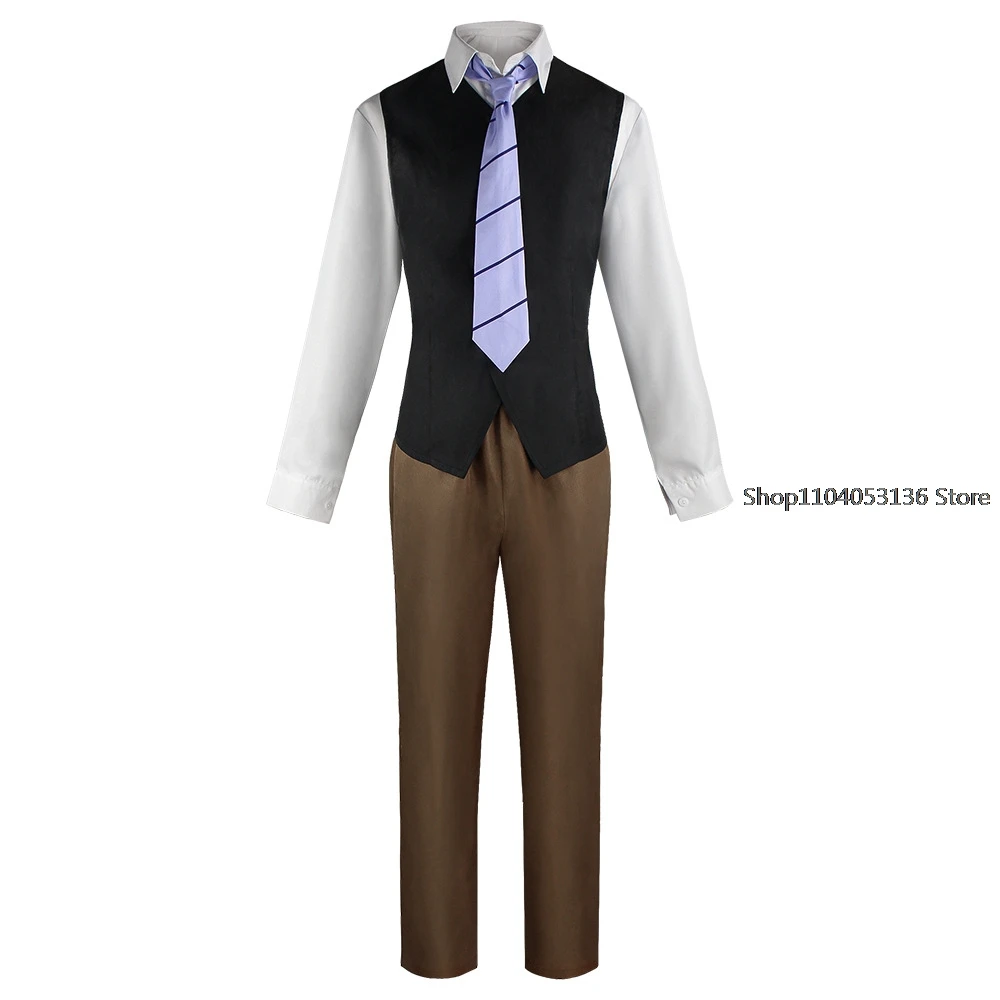 Edogawa Ranpo Косплей Костюм детектив Униформа костюм Rampo наряды с шляпой для Хэллоуина