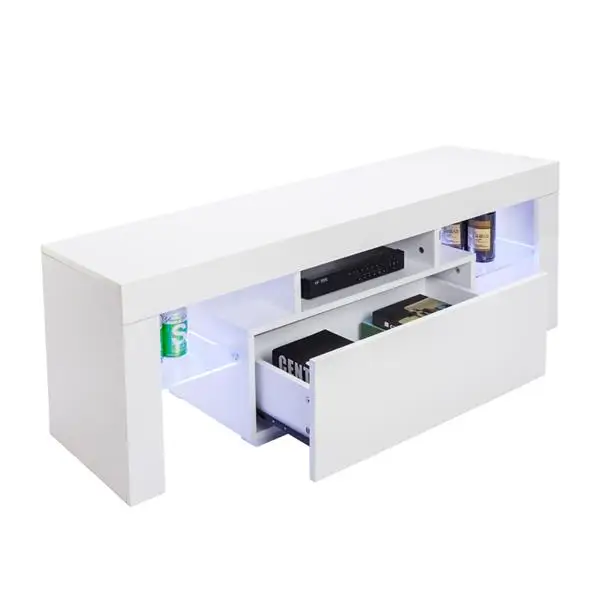 

Elegant Household Decoration LED TV Cabinet with Single Drawer White Ship from US warehouse arrived in 5days Drop Shipping
