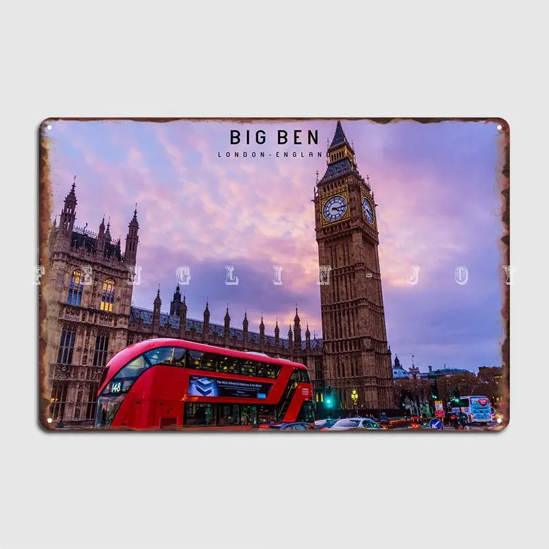 

Big Ben Metal Sign Club Bar Mural Painting Club Retro Tin Sign Poster