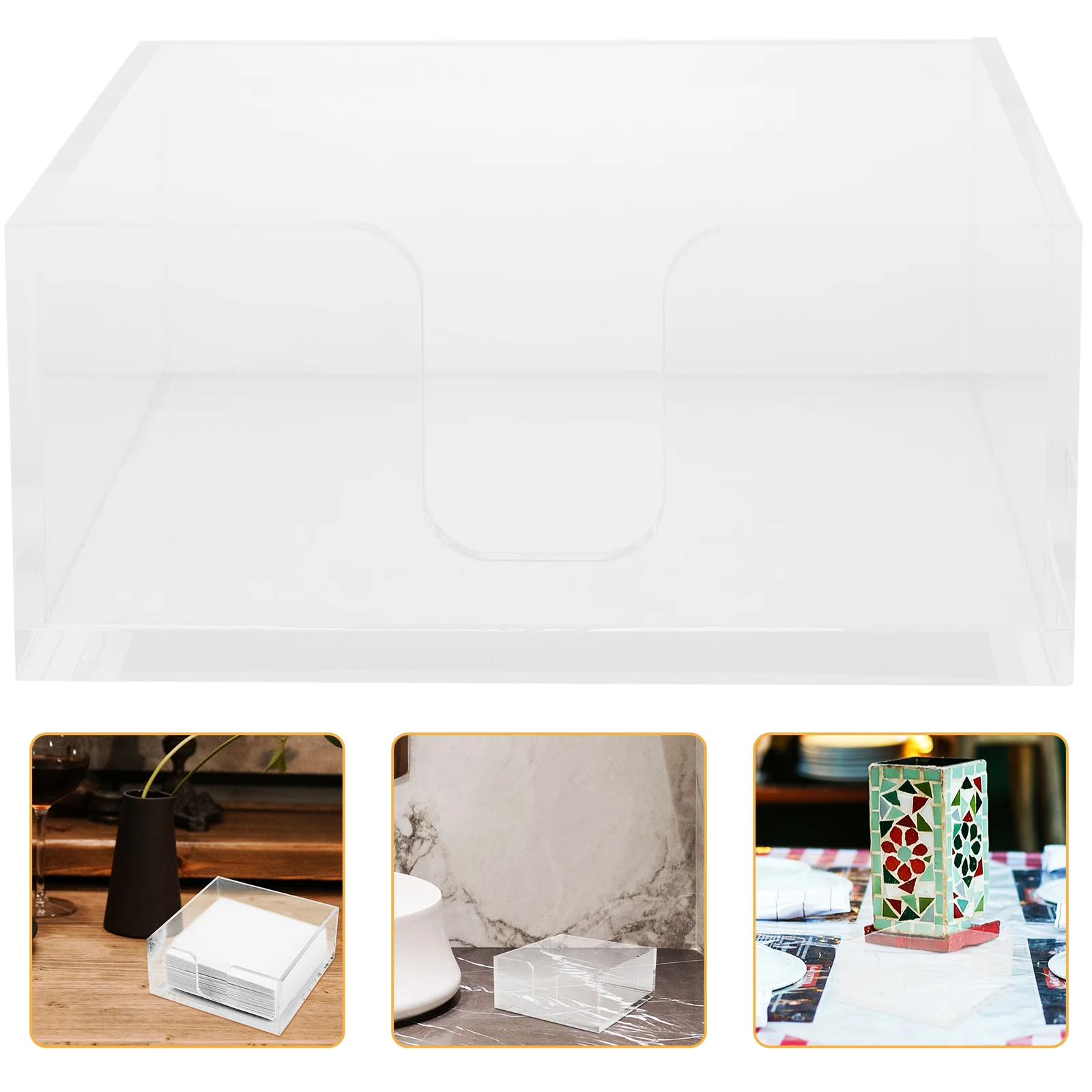 

Napkins Dispenser Paper Tissue Holder Transparent European Style Boxes Tissues Holders For Cloth Acrylic Cube