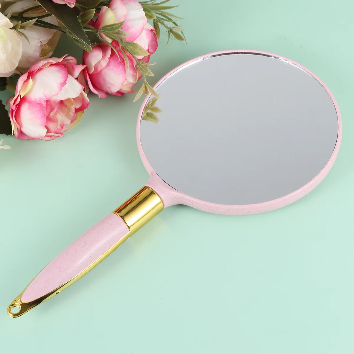 

Mirror Hand Handheld Makeup Mirrors Handle Vintage Held Round Salon Compact Travel Oval White Women Portable European Barber