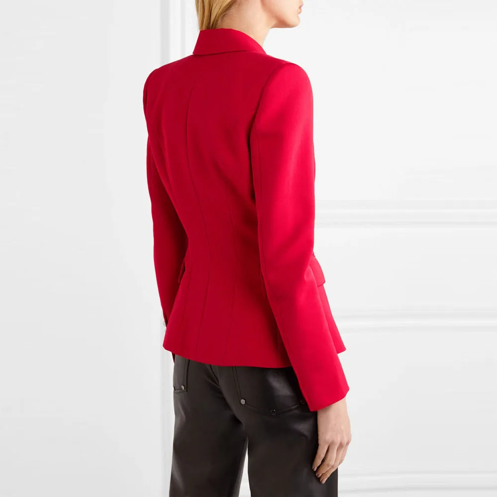 Double Breasted Blazers Femme 2021 Women Slim Suit Jacket Female White Long Sleeve Coat Elegant Office Lady Casual Business Suit