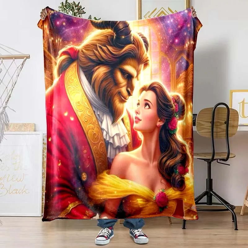 Красавица и Чудовище мультфильм узор одеяло гостиная спальня диван фланелевое