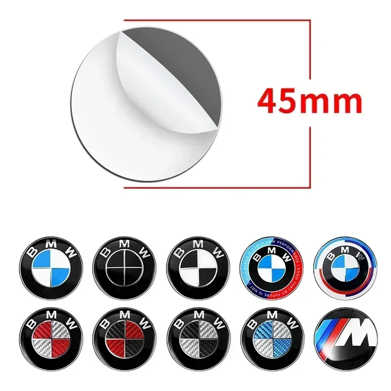 45MM Car Steering Wheel Badge Emblem Sticker Auto Styling For BMW 1 3 5 7 Series M Performance M3 M5 F01 F20 F10 F13 F16 F34 E84