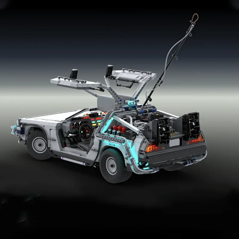 Фото 7357 деталей MOC UCS 1:8 Модель машины времени DeLorean Doc, конструктор, набор для сборки, креативные игрушки, кирпичики, подарок на Рождество для детей №4
