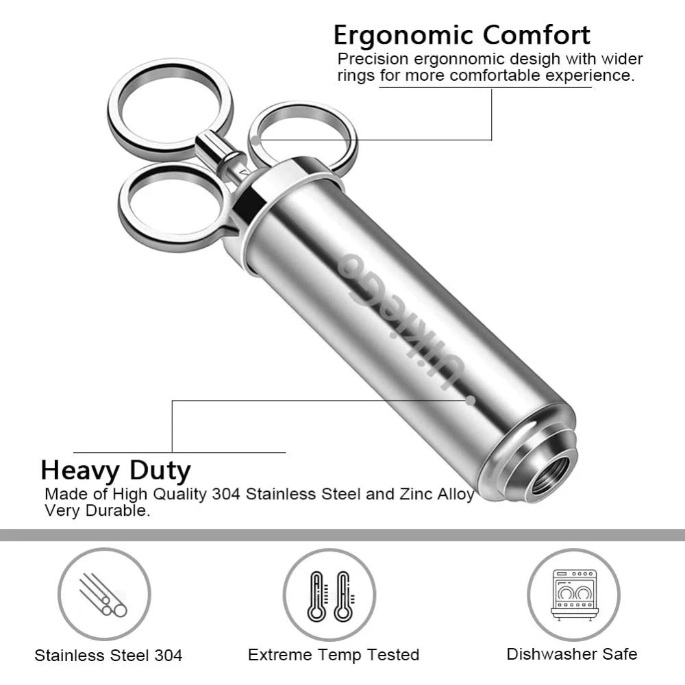 Инжектор для приправ и маринада MLIA кулинарный шприц из нержавеющей стали 304 2